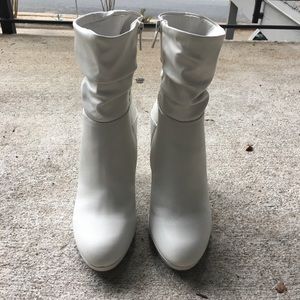 White Slouch Booties